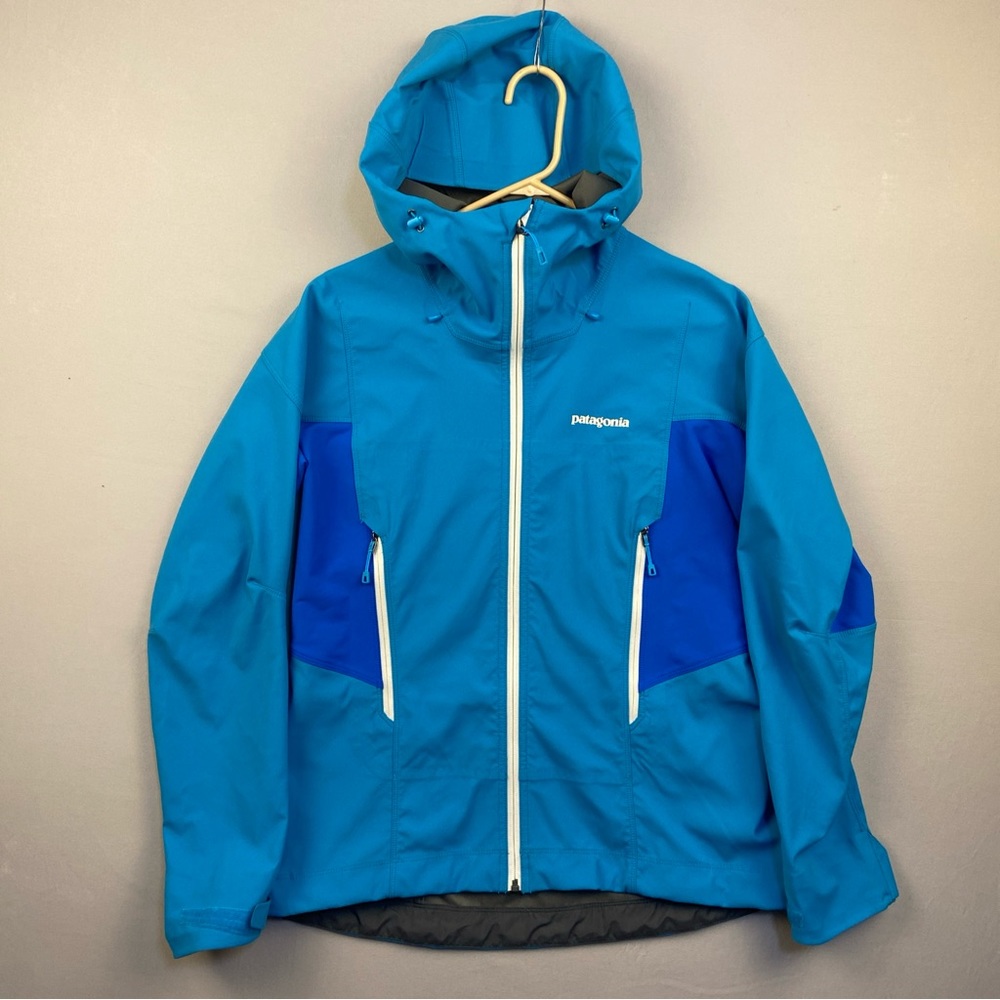 Patagonia Dimension Jacket Women’s Medium M Windstopper Soft Shell Blue Hooded